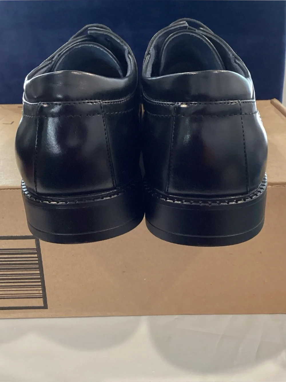 Bruno Marc Downing-01 Men’s Size 12 Black Cap Toe Dress Shoes NWOB